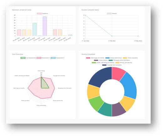 screenshot of analytics in SafeSkills