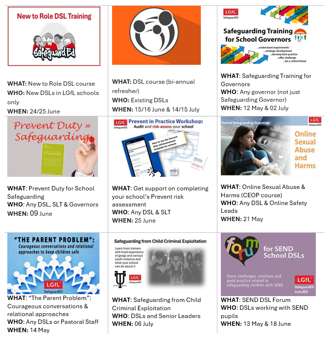 Screenshot of training course images